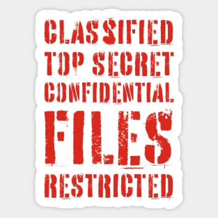 Classified Files Typography Stack (Red) Sticker